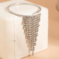 Bracelet gothique, alliage de zinc, Placage de couleur platine, bijoux de mode & pour femme & avec strass, 53*70mm, Vendu par PC