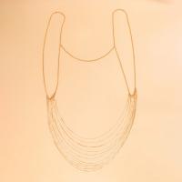 Body Chain Jewelry, Brass, with iron chain, plated, for woman 