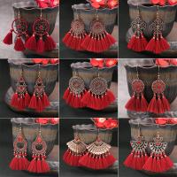 Zinc Alloy Drop Earring, plated, fashion jewelry & for woman, red 