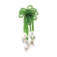 Plastic Pearl Brooch, Zinc Alloy, with Seedbead & Plastic Pearl, fashion jewelry & for woman 