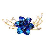Crystal Brooch, Brass, with Crystal, fashion jewelry & micro pave cubic zirconia & for woman 
