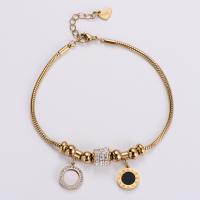 Stainless Steel Charm Bracelet, 316L Stainless Steel, with Shell, with 1.18inch extender chain, fashion jewelry & for woman & with rhinestone 2mm Approx 6.89 Inch 