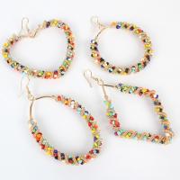 Glass Seed Beads Earring, Zinc Alloy, with Seedbead & fashion jewelry & for woman, golden 