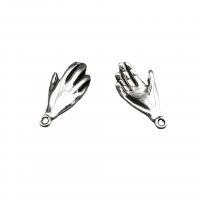 Zinc Alloy main pendentifs, alliage de zinc, Plaqué de couleur d'argent, DIY Environ 2mm, Environ Vendu par sac