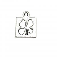 Zinc Alloy Clover Pendant, Four Leaf Clover, antique silver color plated, DIY & hollow Approx 1.5mm, Approx 