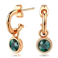 Cubic Zircon Brass Earring, real gold plated, fashion jewelry & micro pave cubic zirconia & for woman 