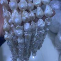 Perla Barroca Freshwater, Perlas cultivadas de agua dulce, Barroco, diverso tamaño para la opción, Blanco, longitud:aproximado 16 Inch, Vendido por Sarta