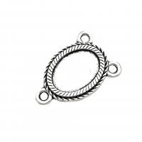 Zinc Alloy Charm Connector, Oval, antique silver color plated, vintage & DIY & 1/2 loop Approx 