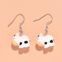 Resin Drop Earring, Cow, handmade, fashion jewelry & for woman, 17*36mm, Approx 