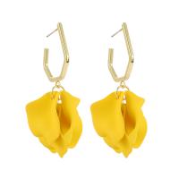 Acrylic Drop Earring, with Zinc Alloy, petals, fashion jewelry & for woman 30*61mm 