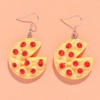 Resin Drop Earring, Pizza, handmade, fashion jewelry & for woman, 32*53mm, Approx 