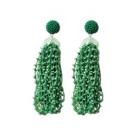 Glass Seed Beads Earring, Zinc Alloy, with Seedbead, fashion jewelry & for woman, green 