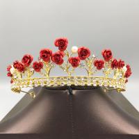 Bridal Tiaras, Zinc Alloy, with Plastic Pearl, plated, fashion jewelry & for woman & with rhinestone 