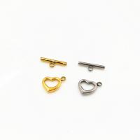 Stainless Steel Toggle Clasp, 304 Stainless Steel, Heart, Vacuum Ion Plating, 2 pieces & DIY 