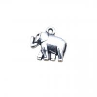 Pendentifs animaux en alliage de zinc, éléphant, Plaqué de couleur d'argent, DIY Environ Vendu par sac