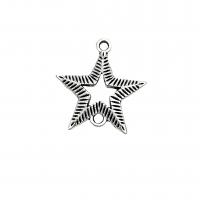 Zinc Alloy Charm Connector, Star, antique silver color plated, DIY & 1/1 loop & hollow Approx 2mm, Approx 