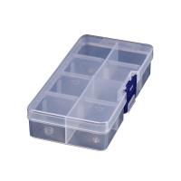 Plastic Bead Container, Polypropylene(PP), dustproof & 8 cells, clear 