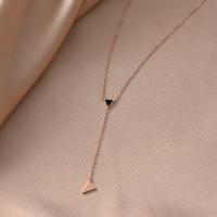 Titanium Steel Jewelry Necklace, with 5cm extender chain, Triangle, fashion jewelry & for woman Approx 38 cm 