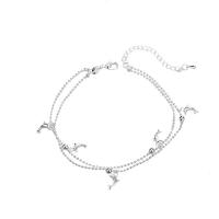 Zinc Alloy Anklet, with 1.97inch extender chain, silver color plated, fashion jewelry & for woman Approx 7.87 Inch 