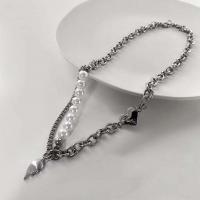 Collar de la aleación del cinc, aleación de zinc, chapado en color de plata, Joyería & para mujer, longitud:aproximado 52 cm, Vendido por UD
