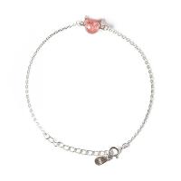 Bracelets quartz, alliage de zinc, avec Strawberry Quartz, avec 1.18inch chaînes de rallonge, Placage de couleur argentée, bijoux de mode & pour femme Environ 6.3 pouce, Vendu par PC