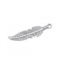 Zinc Alloy, Feather, antique silver color plated, vintage & DIY Approx 