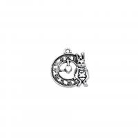 Zinc Alloy Jewelry Pendants, Clock, antique silver color plated, vintage & DIY & hollow Approx 