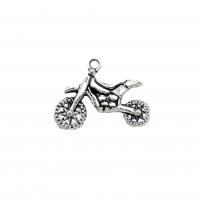 Vehicle Shaped Zinc Alloy Pendants, Motorcycle, antique silver color plated, vintage & DIY Approx 