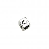 Zinc Alloy Number Bead,  Square, antique silver color plated, vintage & DIY Approx 