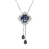 Кристалл ожерелье с цинковым сплавом, цинковый сплав, с Кристаллы, Регулируемый & Женский & со стразами, длина:Приблизительно 35.43 дюймовый, продается Strand