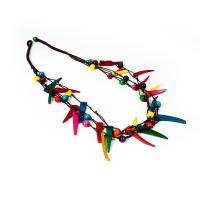 Schmuck Perlen Halskette, Kokosrinde, mit Nylonschnur, Modeschmuck & mehrschichtig & unisex, gemischte Farben, Länge:ca. 21.65 ZollInch, verkauft von PC