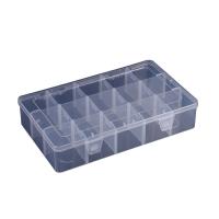 Plastic Bead Container, Polypropylene(PP), Rectangle, dustproof & transparent & 15 cells 