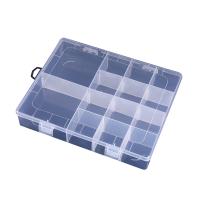 Plastic Bead Container, Polypropylene(PP), Rectangle, dustproof & transparent & 14 cells 