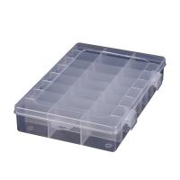 Plastic Bead Container, Polypropylene(PP), Rectangle, dustproof & transparent & 24 cells 