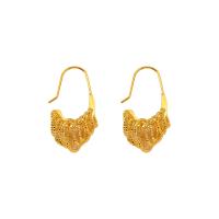 Boucle d'oreille en goutte de laiton, Placage de couleur d'or, bijoux de mode & pour femme, doré Vendu par paire