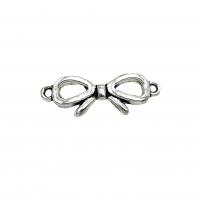 Zinc Alloy Charm Connector, Bowknot, antique silver color plated, vintage & DIY & 1/1 loop & hollow Approx 