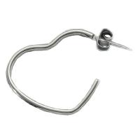 Stainless Steel Stud Earring, 304 Stainless Steel, Heart, for woman, original color, 30mm 