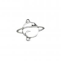 Zinc Alloy Charm Connector, antique silver color plated, vintage & DIY & 1/1 loop & hollow Approx 