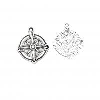 Zinc Alloy Jewelry Pendants, Compass, antique silver color plated, vintage & DIY Approx 