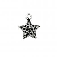 Zinc Alloy Star Pendant, antique silver color plated, vintage & DIY Approx 
