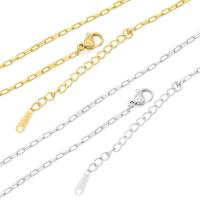 Stainless Steel Chain Jewelry, 304 Stainless Steel, with 1.97inch extender chain, plated, fashion jewelry & DIY & for woman 1.6mm Approx 17.72 Inch 
