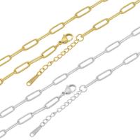 Stainless Steel Cable Link Chain, 304 Stainless Steel, with 1.97inch extender chain, plated, fashion jewelry & DIY & for woman Approx 17.72 Inch 