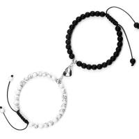Gemstone Bracelets, with Magnet & Polyester Cord, 2 pieces & Unisex, 6mm Approx 7.48 Inch 