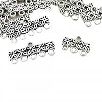 Zinc Alloy Clover Connector, Four Leaf Clover, antique silver color plated, DIY Approx 2mm, Approx [