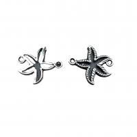 Animal Zinc Alloy Connector, Starfish, antique silver color plated, DIY & 1/1 loop & hollow Approx 1mm, Approx [