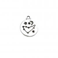 Zinc Alloy Jewelry Pendants, Flat Round, antique silver color plated, DIY Approx 2mm, Approx 