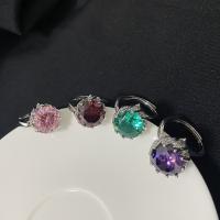 Латунное кольцо с стразами, Латунь, покрытый платиной, регулируемый & Женский & со стразами, Много цветов для выбора, размер:6-8, продается PC