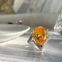 Латунное кольцо с стразами, Латунь, покрытый платиной, Женский & со стразами, Много цветов для выбора, размер:7, продается PC