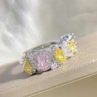 Латунное кольцо с стразами, Латунь, покрытый платиной, регулируемый & Женский & со стразами, Много цветов для выбора, размер:6-8, продается PC