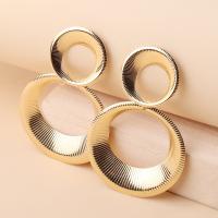 Zinc Alloy Stud Earring, gold color plated, fashion jewelry & for woman & hollow, golden 